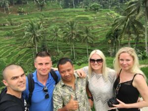Private driver in Bali waiting at temple